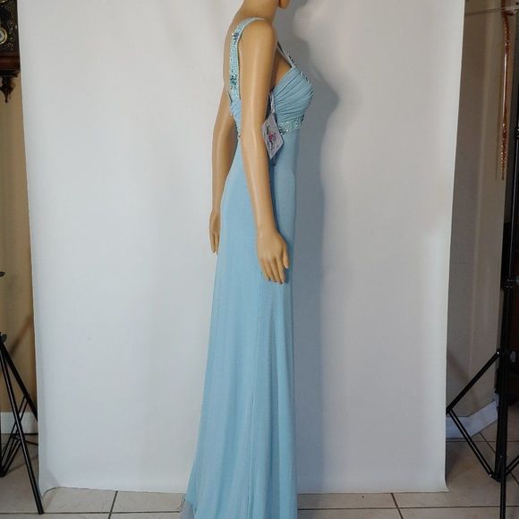 NWT Beautiful Formal Gown by Jovani in Light Blue - Picture 2 of 6